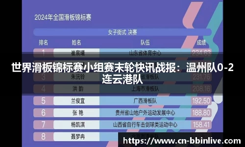 世界滑板锦标赛小组赛末轮快讯战报:温州队0-2连云港队
